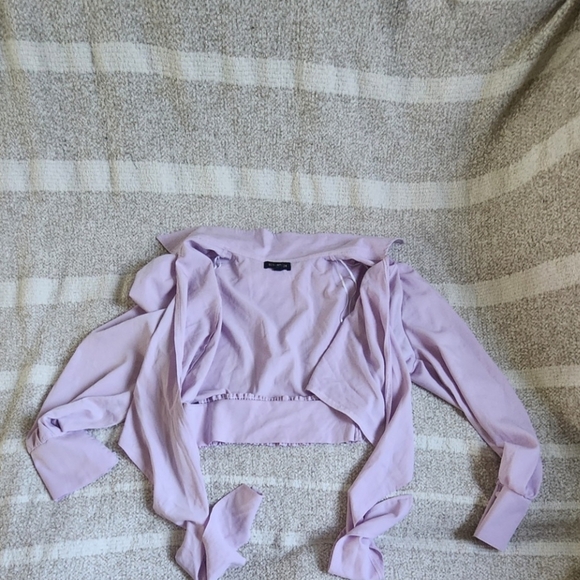 QED London Lilac Wrap Blouse - Picture 9 of 9